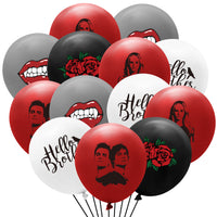 50Pcs Vampire Diary Damon or Elena Character Balloon Garland Kit Favorite Fans Themed Balloons Halloween Party Decorations Favors Latex Aluminum Balloons Decorating Strip Party Supplies for Home PhotoBooth Yard Decor