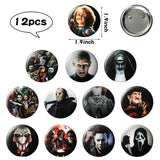 Horror Classic Movie Character Party Supplies Kit,74Pcs Horror Movie Party Favors All-in-One Pack Party Supplies Include Horror Movie Character Keychain Wristband Badge Stickers for Halloween Or Birthday Party